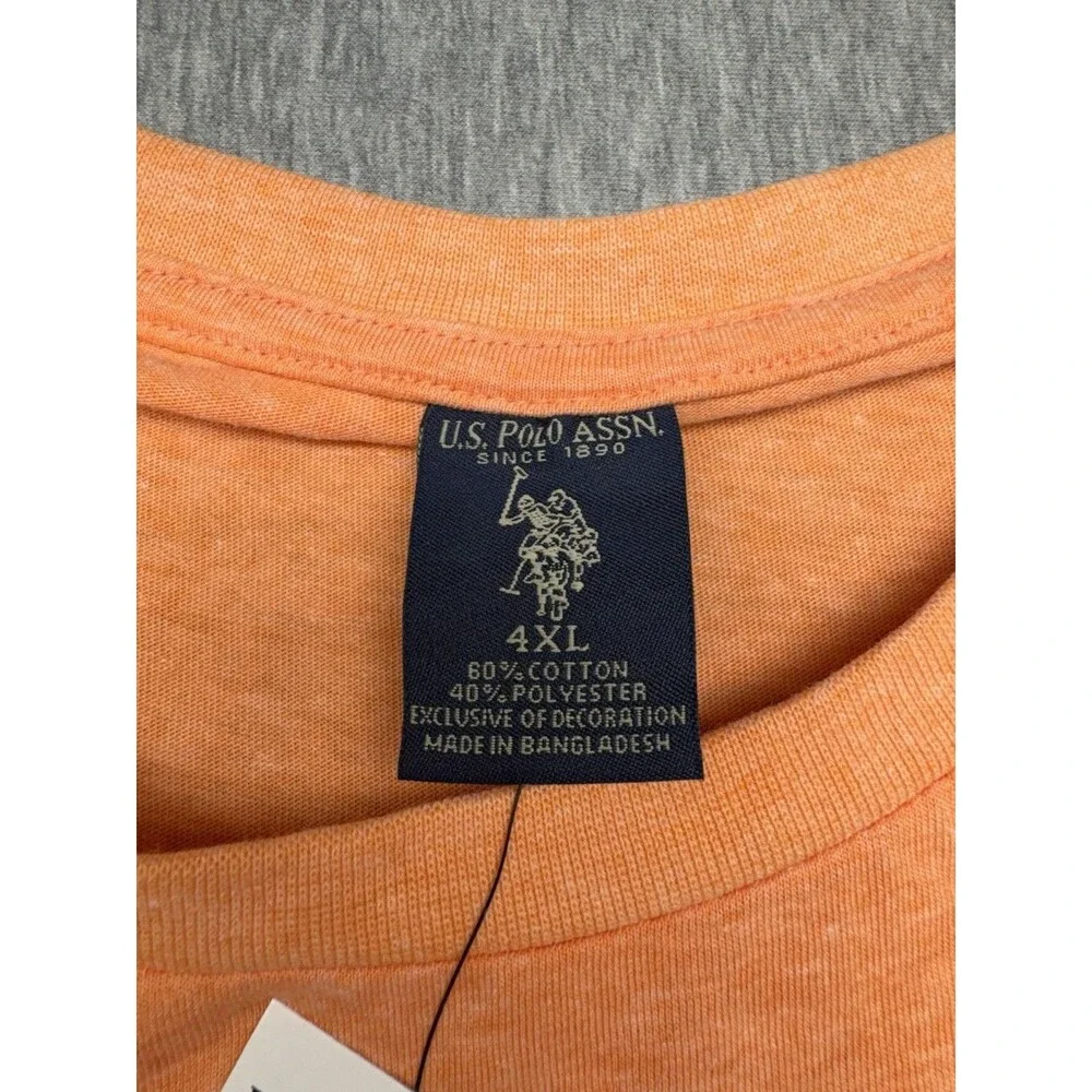 Polo Ralph Lauren Men Orange T Shirt Crew Neck Tee Big & Tall SIZE 4XL